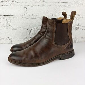 Frye Brown Leather Chelsea Back Tab Pull On Ankle Boots 10D